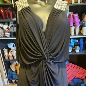 Brand New Melissa Masse Twist Front Black Dress